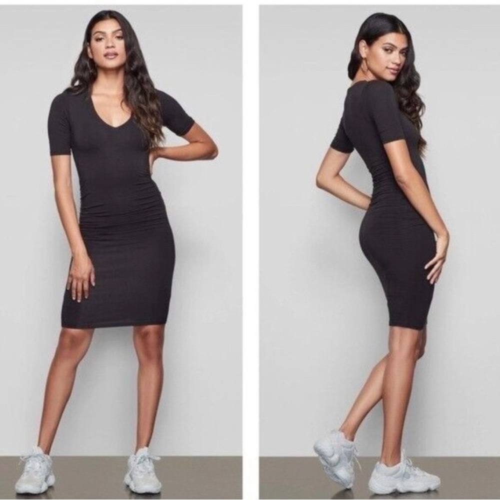 Good American The Low Down Mini Dress Black - NEW